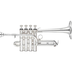 Yamaha YTR-9835S Bb/A Piccolo Trumpet, Silver